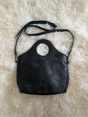Patricia Nash Leather Moretto Shopper Black Italian Leather Whipstitch
